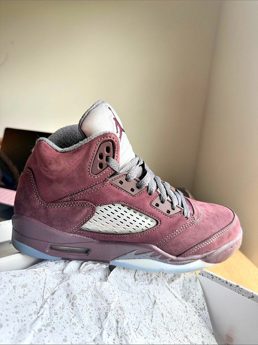 Jordan Air Jordan Retro 5 (GS) ) Burgundy & Gray US 5.5